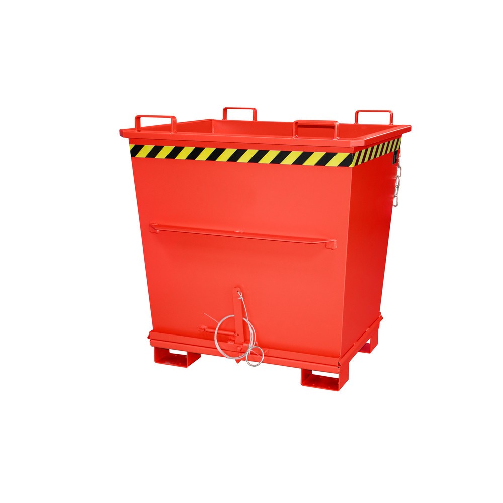 Número de imagen del producto 1: Bauer® Contenedor con trampilla apilable, pintado, volumen 1 m³, RAL 3000 rojo fuego