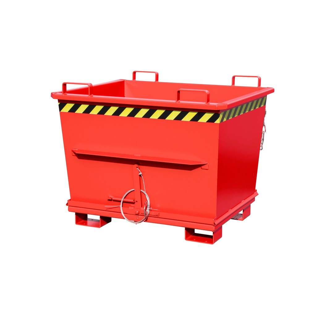 Número de imagen del producto 1: Bauer® Contenedor con trampilla apilable, pintado, volumen 0,7 m³, RAL 3000 rojo fuego