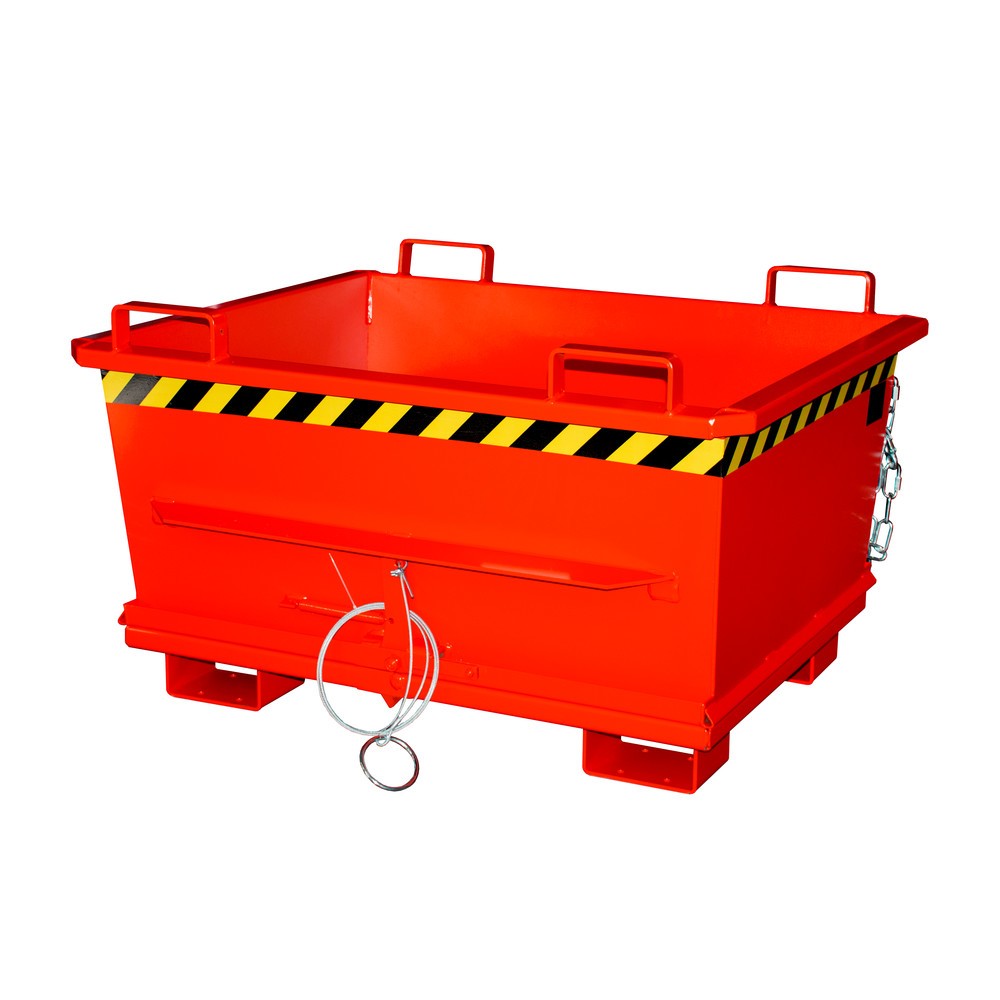 Imagen del producto: Bauer® Contenedor con trampilla apilable, pintado, volumen 0,5 m³, RAL 3000 rojo fuego