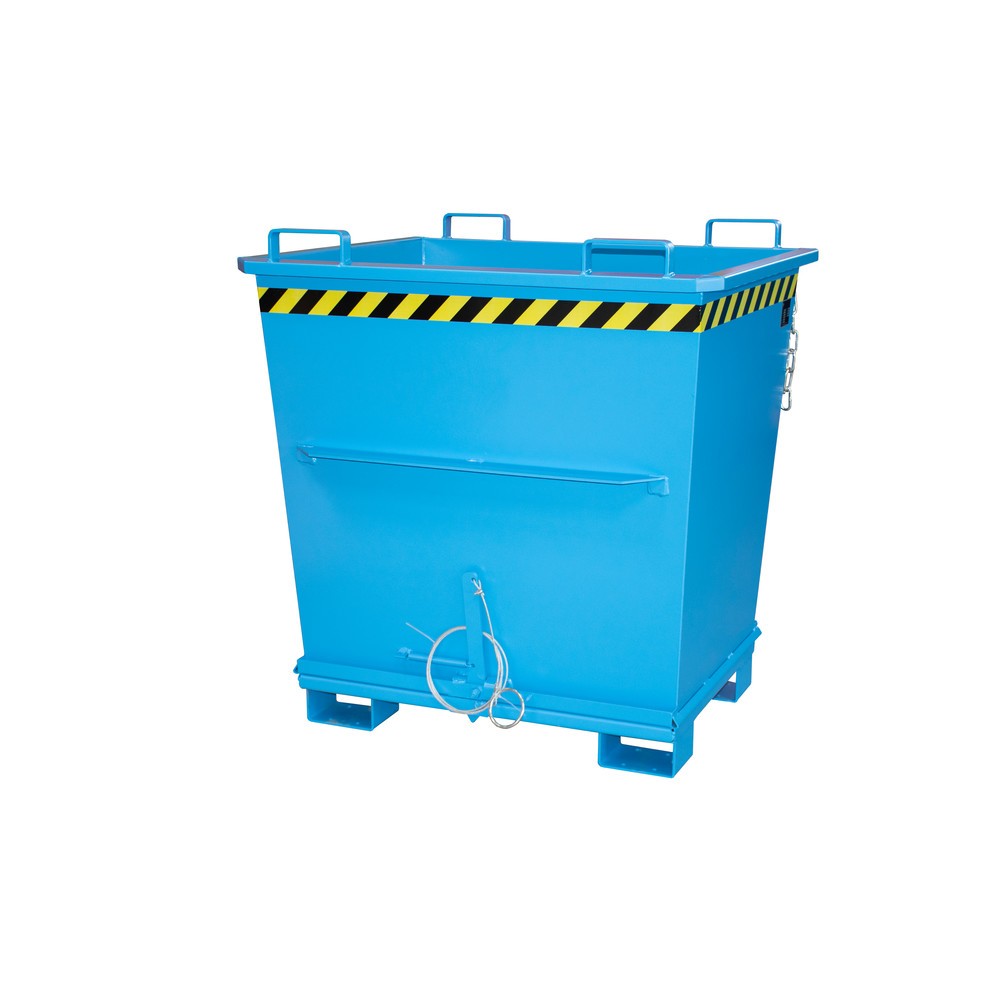 Número de imagen del producto 1: Bauer® Contenedor con trampilla apilable, pintado, volumen 1 m³, RAL 5012 azul luminoso