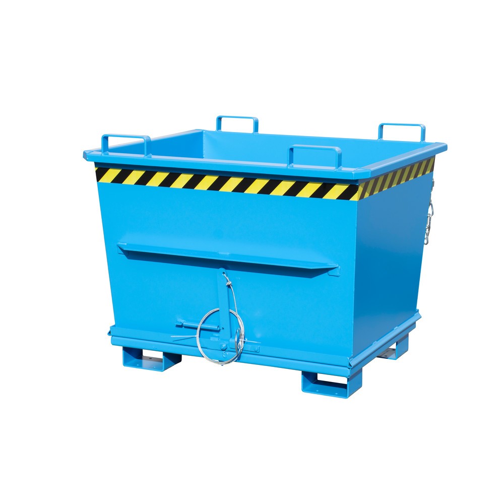 Número de imagen del producto 1: Bauer® Contenedor con trampilla apilable, pintado, volumen 0,7 m³, RAL 5012 azul luminoso