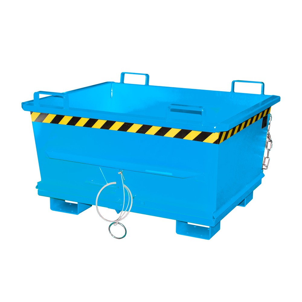 Número de imagen del producto 1: Bauer® Contenedor con trampilla apilable, pintado, volumen 0,5 m³, RAL 5012 azul luminoso