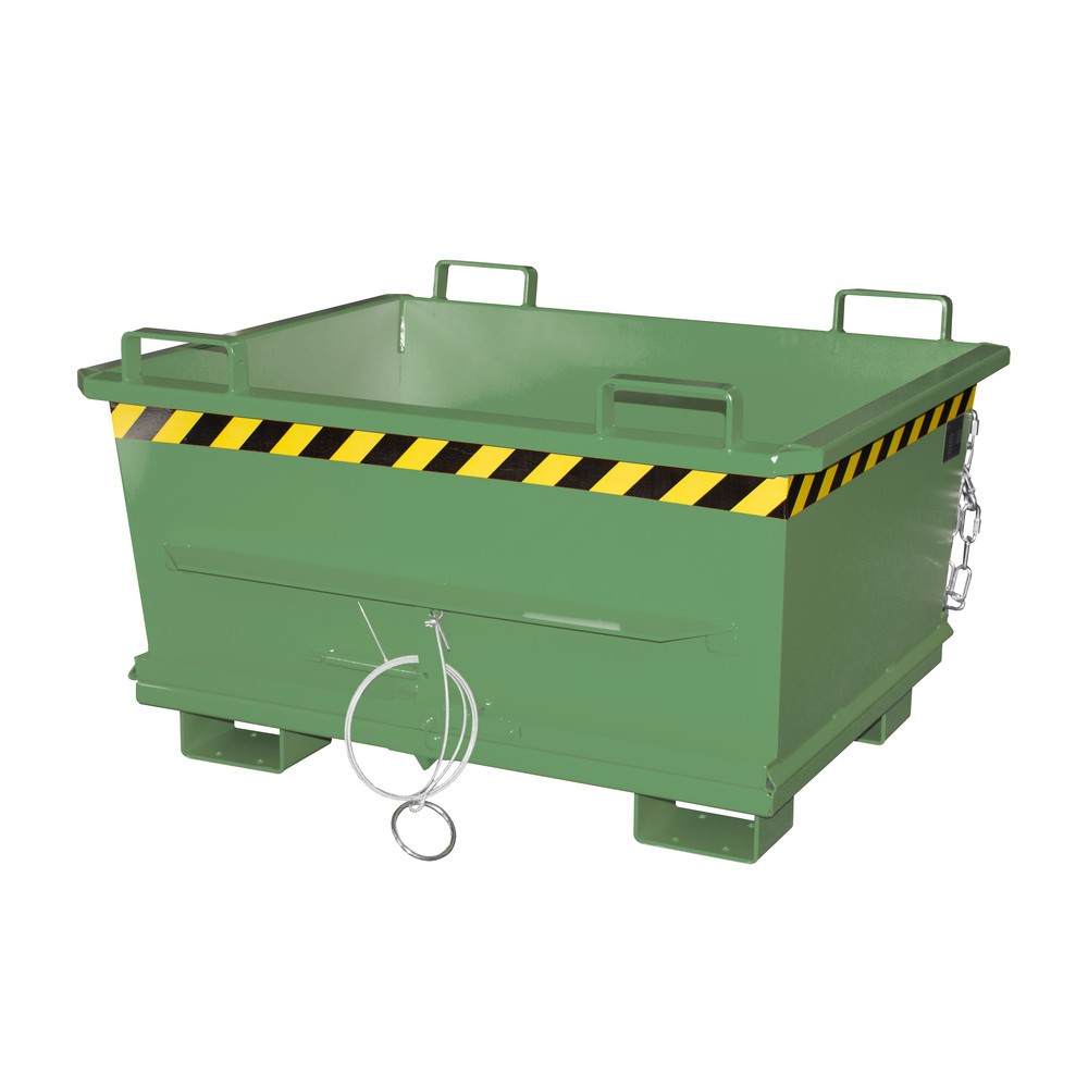 Número de imagen del producto 1: Bauer® Contenedor con trampilla apilable, pintado, volumen 0,5 m³, RAL 6011 verde reseda