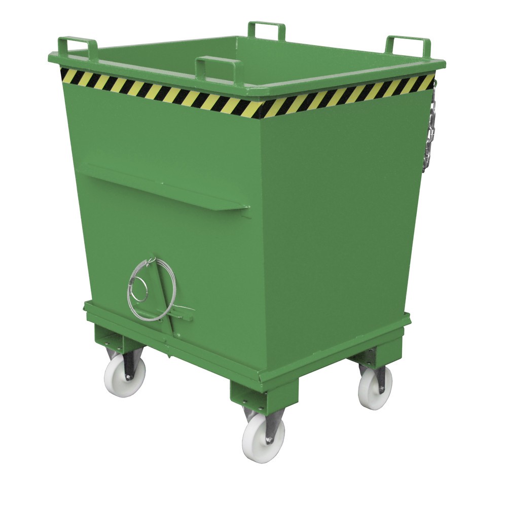 Número de imagen del producto 1: Bauer® Contenedor con trampilla apilable, pintado, volumen 1 m³, RAL 6011 verde reseda
