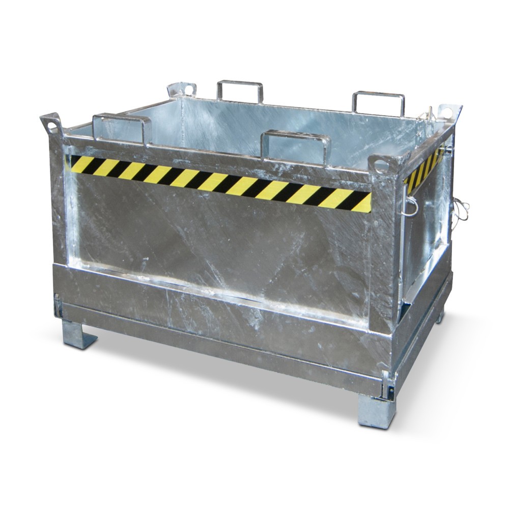 Número de imagen del producto 1: Contenedor con trampilla Bauer®, 3 contenedores apilables, galvanizado, CC 1.000 kg, volumen 0,5 m³