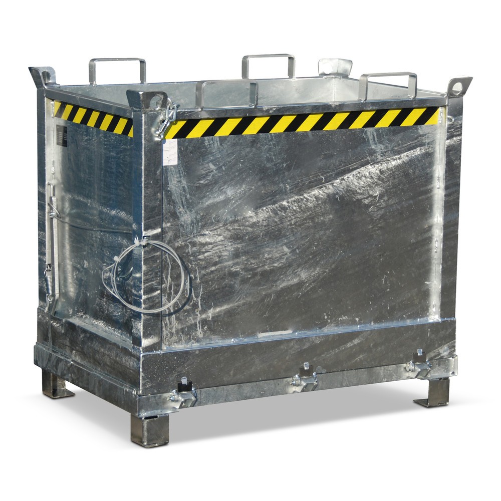 Imagen del producto: Contenedor con trampilla Bauer®, 3 contenedores apilables, galvanizado, CC 1.000 kg, volumen 0,75 m³