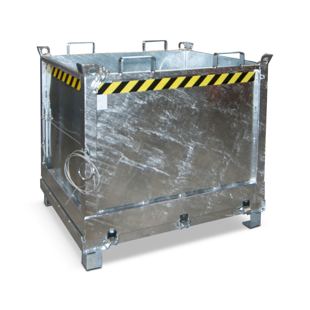 Número de imagen del producto 1: Contenedor con trampilla Bauer®, 3 contenedores apilables, galvanizado, CC 1.250 kg, volumen 1 m³