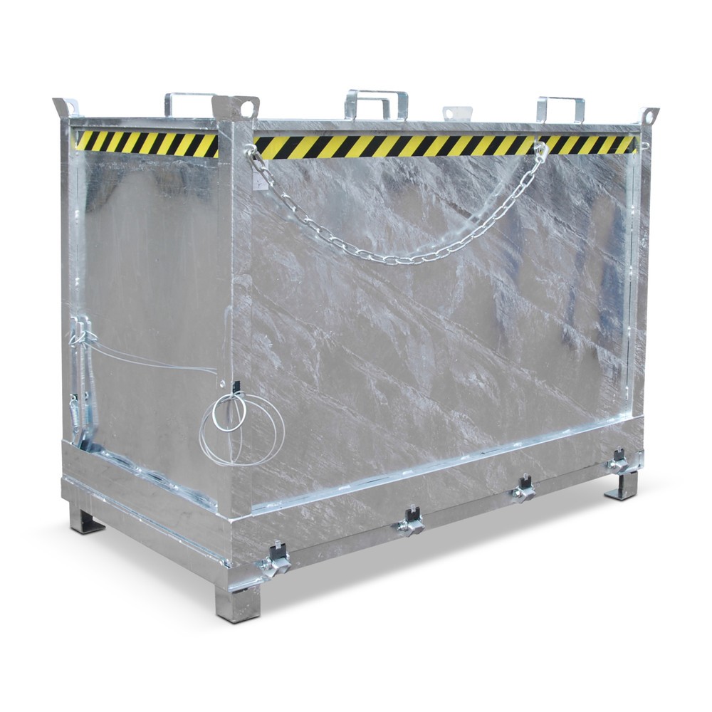Número de imagen del producto 1: Contenedor con trampilla Bauer®, 3 contenedores apilables, galvanizado, CC 1.500 kg, volumen 2 m³