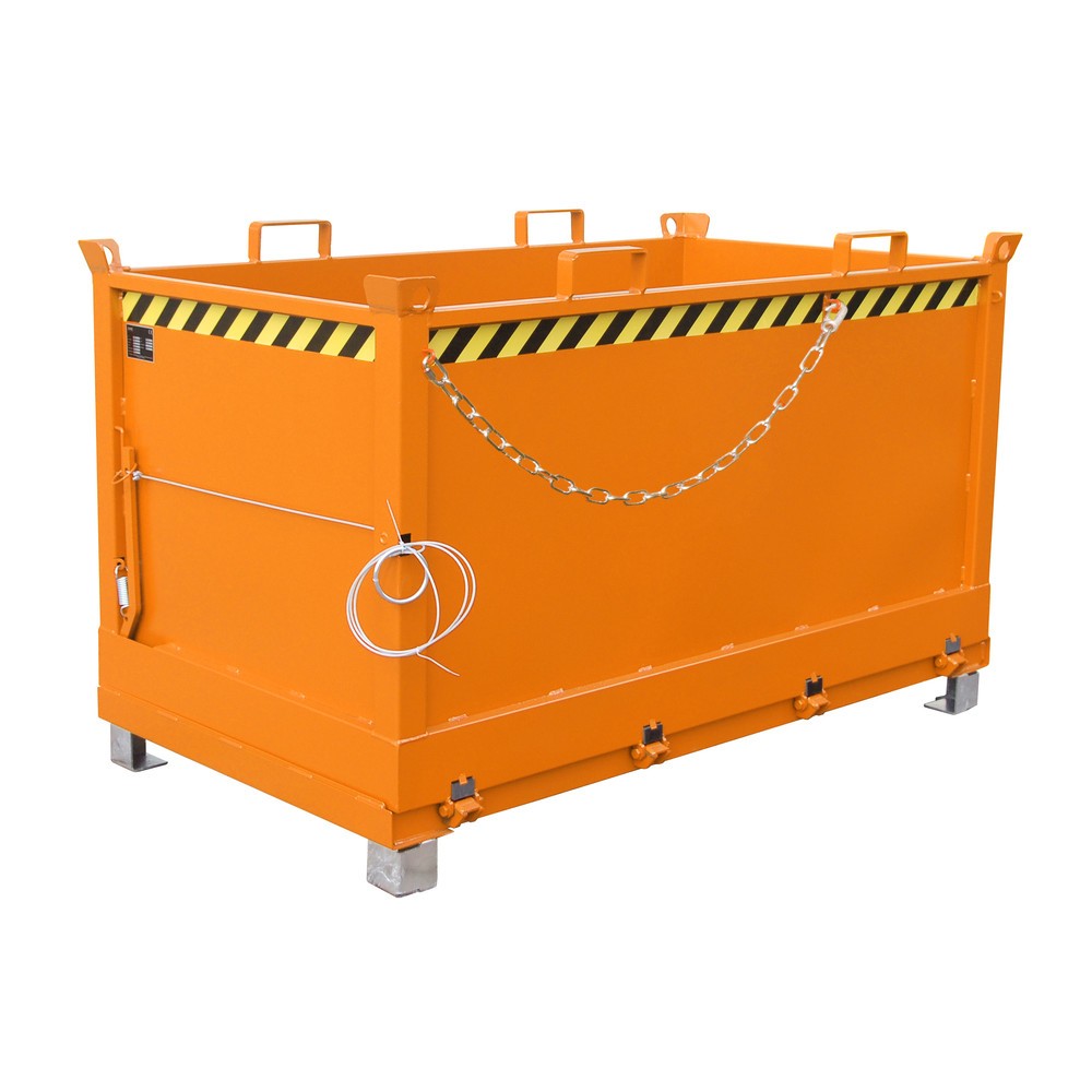 Imagen del producto: Bauer® Contenedor con trampilla, 3 contenedores apilables, pintado, volumen 1,5 m³, RAL 2000 amarillo naranja