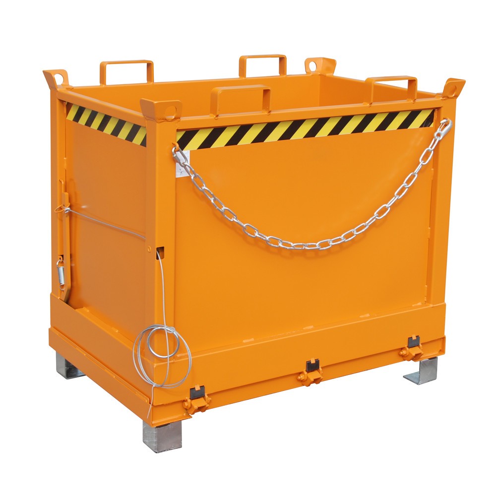 Imagen del producto: Bauer® Contenedor con trampilla, 3 contenedores apilables, pintado, volumen 0,75 m³, RAL 2000 amarillo naranja