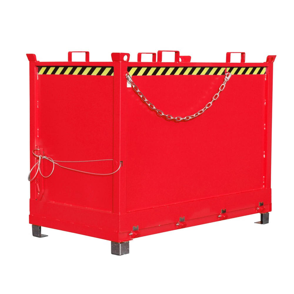 Número de imagen del producto 1: Bauer® Contenedor con trampilla, 3 contenedores apilables, pintado, volumen 2 m³, RAL 3000 rojo fuego