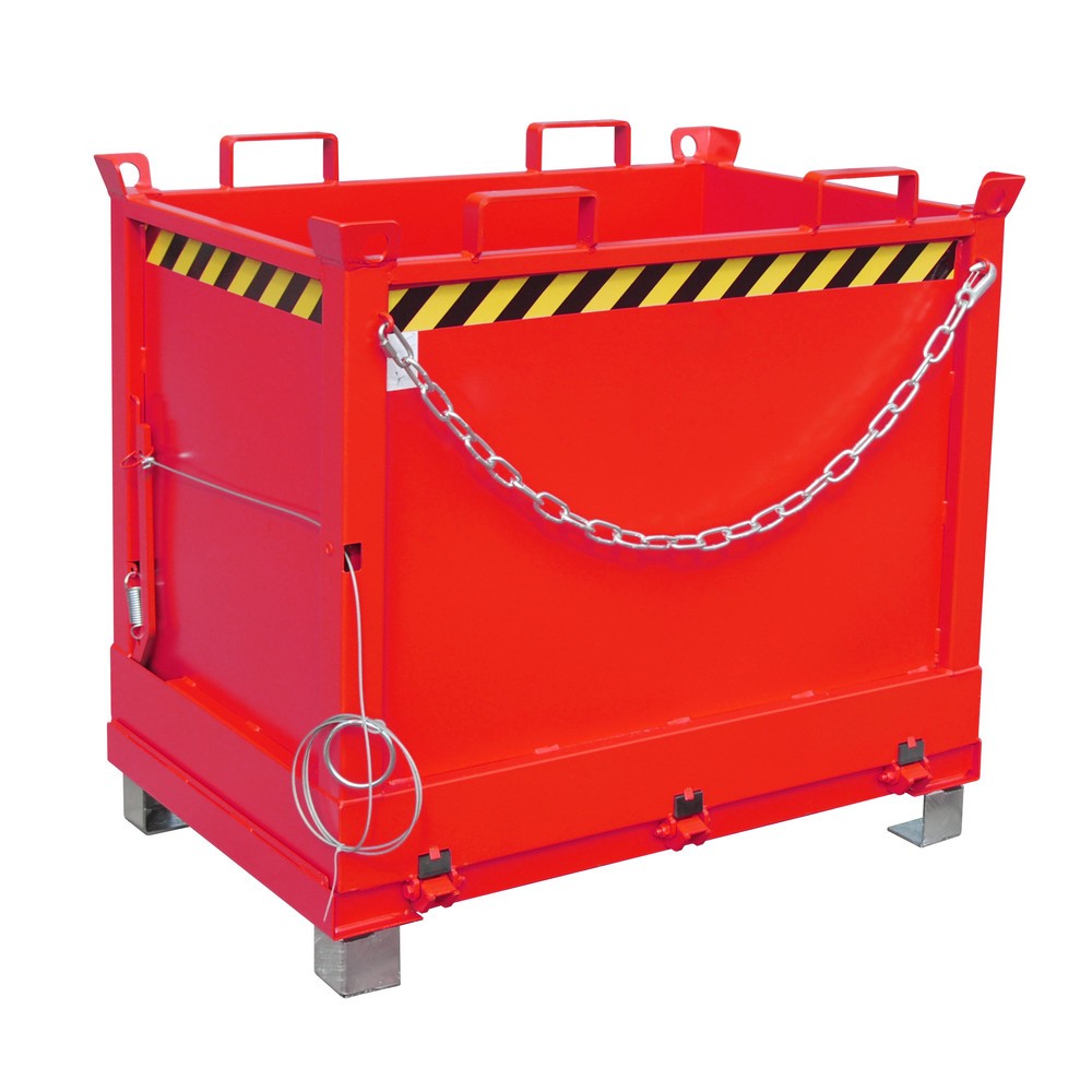 Imagen del producto: Bauer® Contenedor con trampilla, 3 contenedores apilables, pintado, volumen 0,75 m³, RAL 3000 rojo fuego