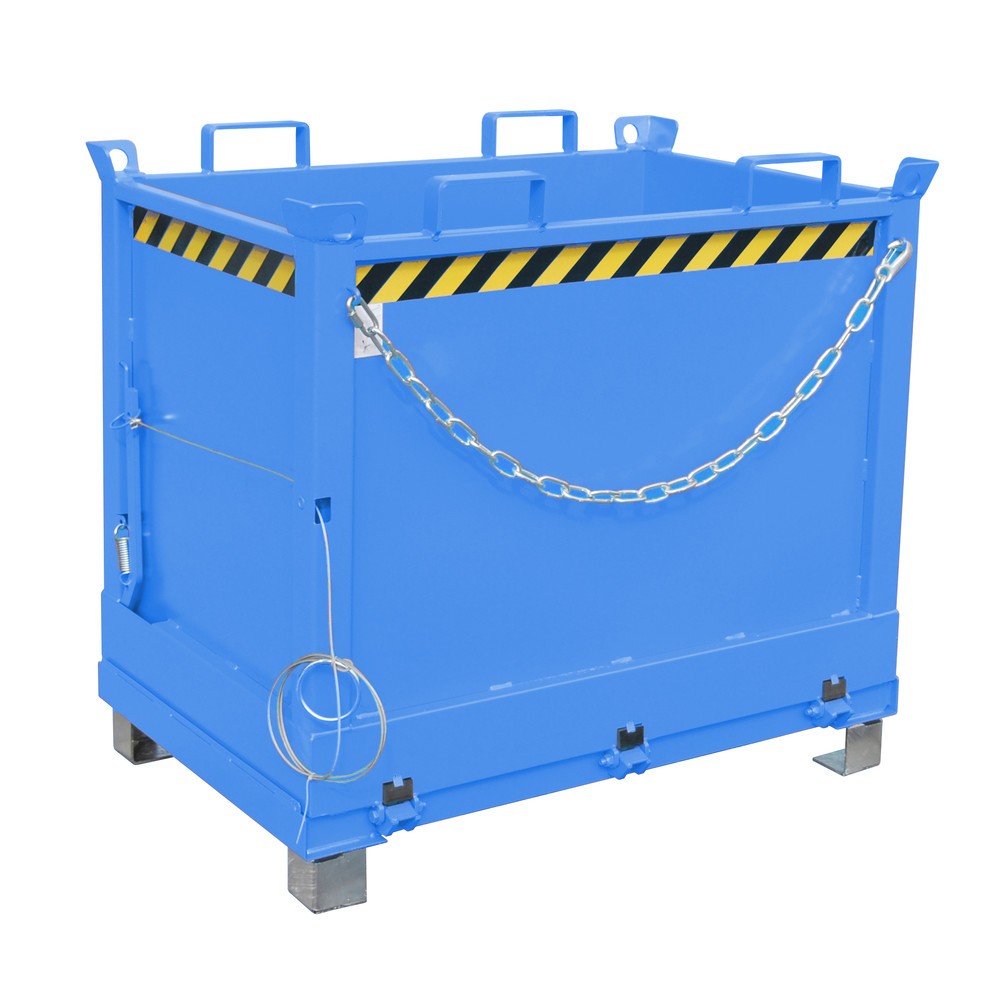 Número de imagen del producto 1: Bauer® Contenedor con trampilla, 3 contenedores apilables, pintado, volumen 0,75 m³, RAL 5012 azul luminoso