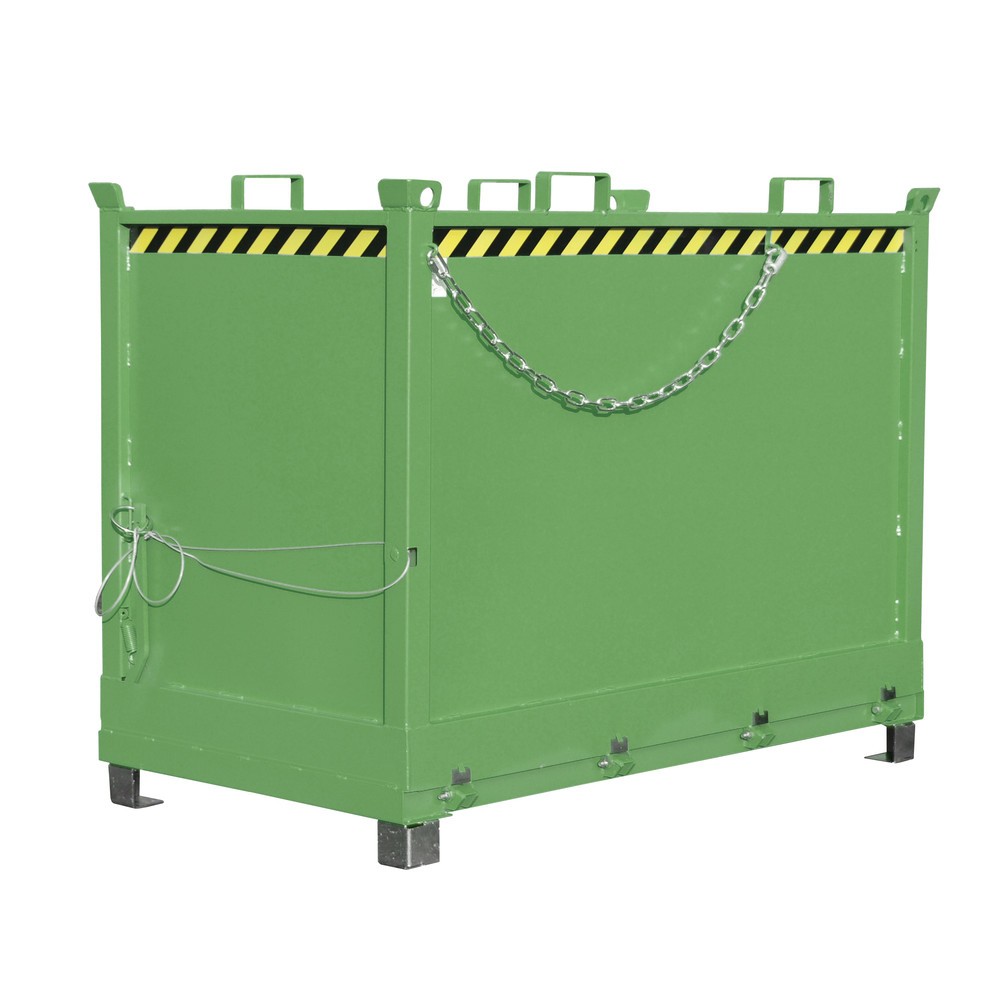 Número de imagen del producto 1: Bauer® Contenedor con trampilla, 3 contenedores apilables, pintado, volumen 2 m³, RAL 6011 verde reseda