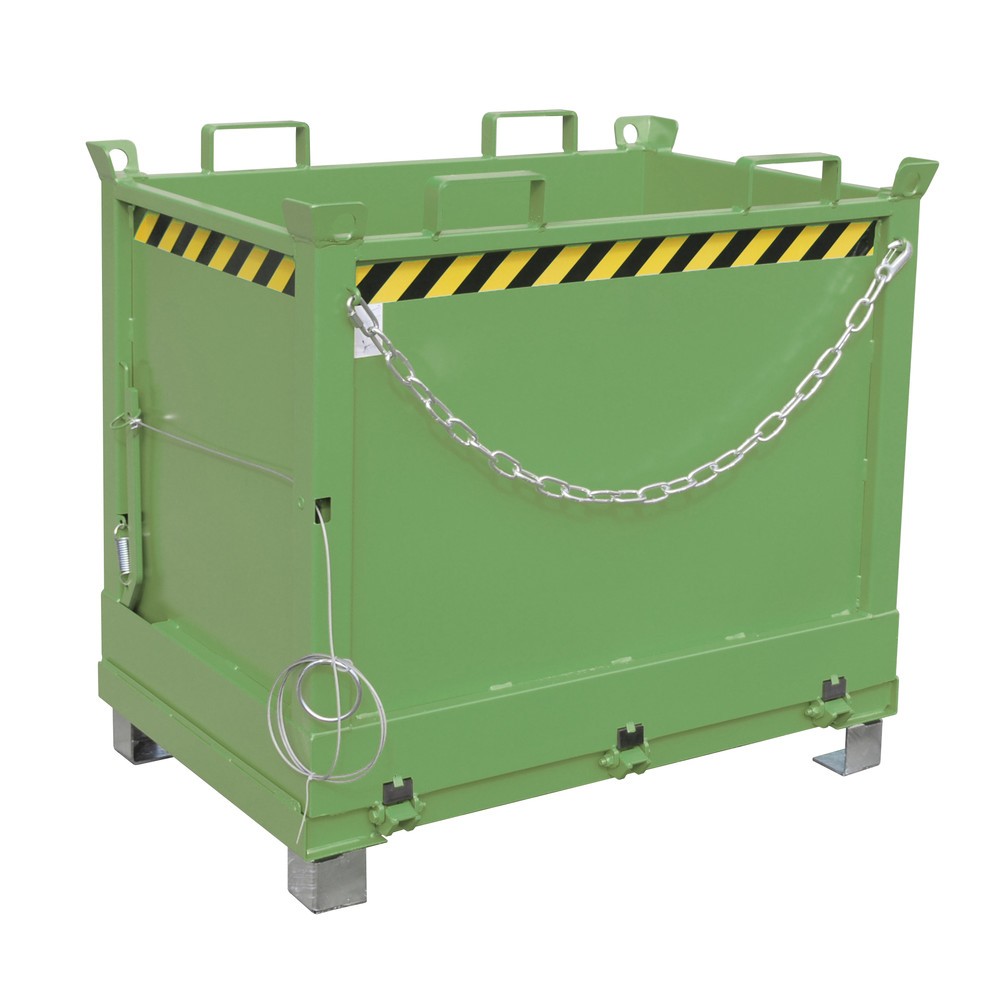 Imagen del producto: Bauer® Contenedor con trampilla, 3 contenedores apilables, pintado, volumen 0,75 m³, RAL 6011 verde reseda