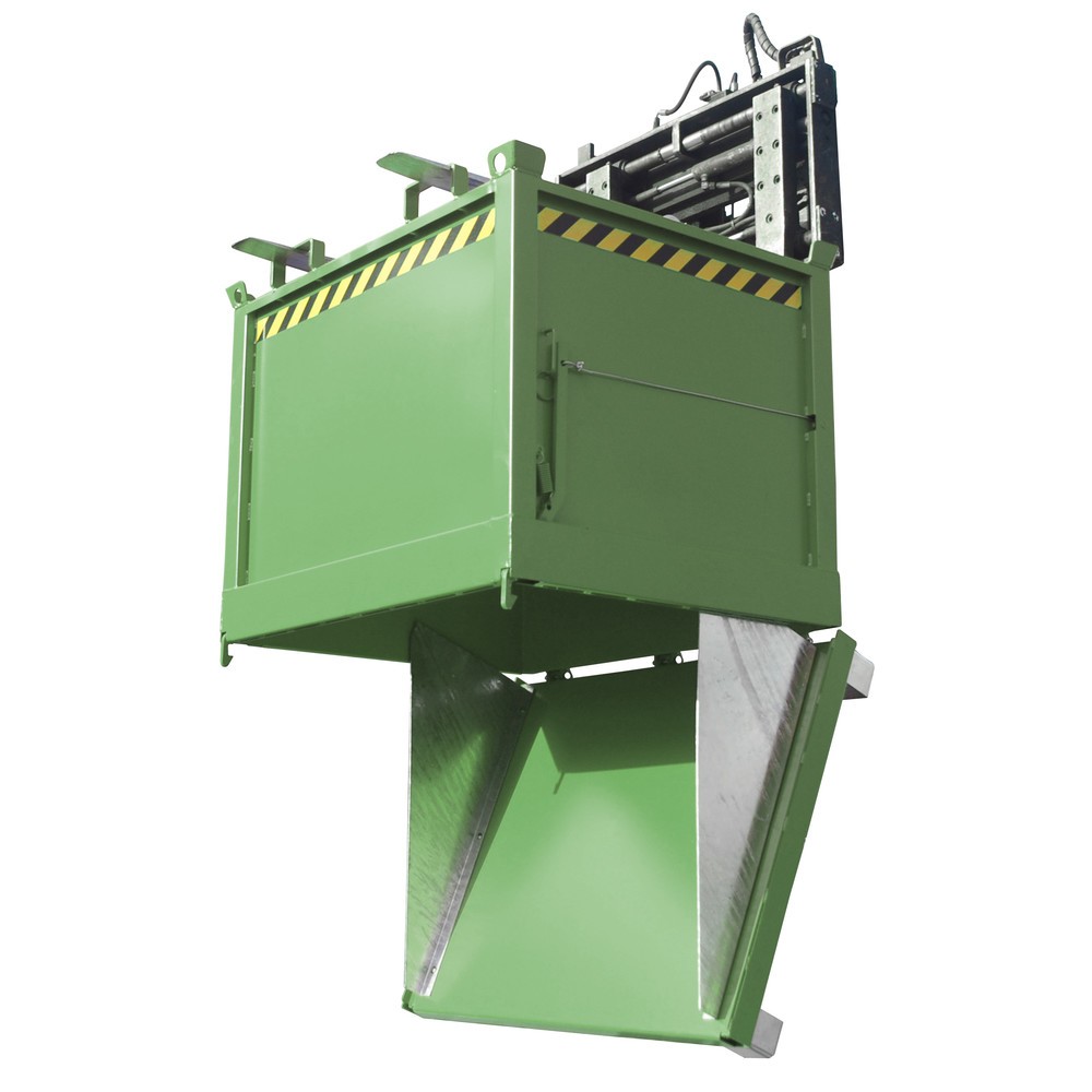 Número de imagen del producto 1: Bauer® Contenedor con trampilla, 3 contenedores apilables, pintado, volumen 1 m³, RAL 6011 verde reseda
