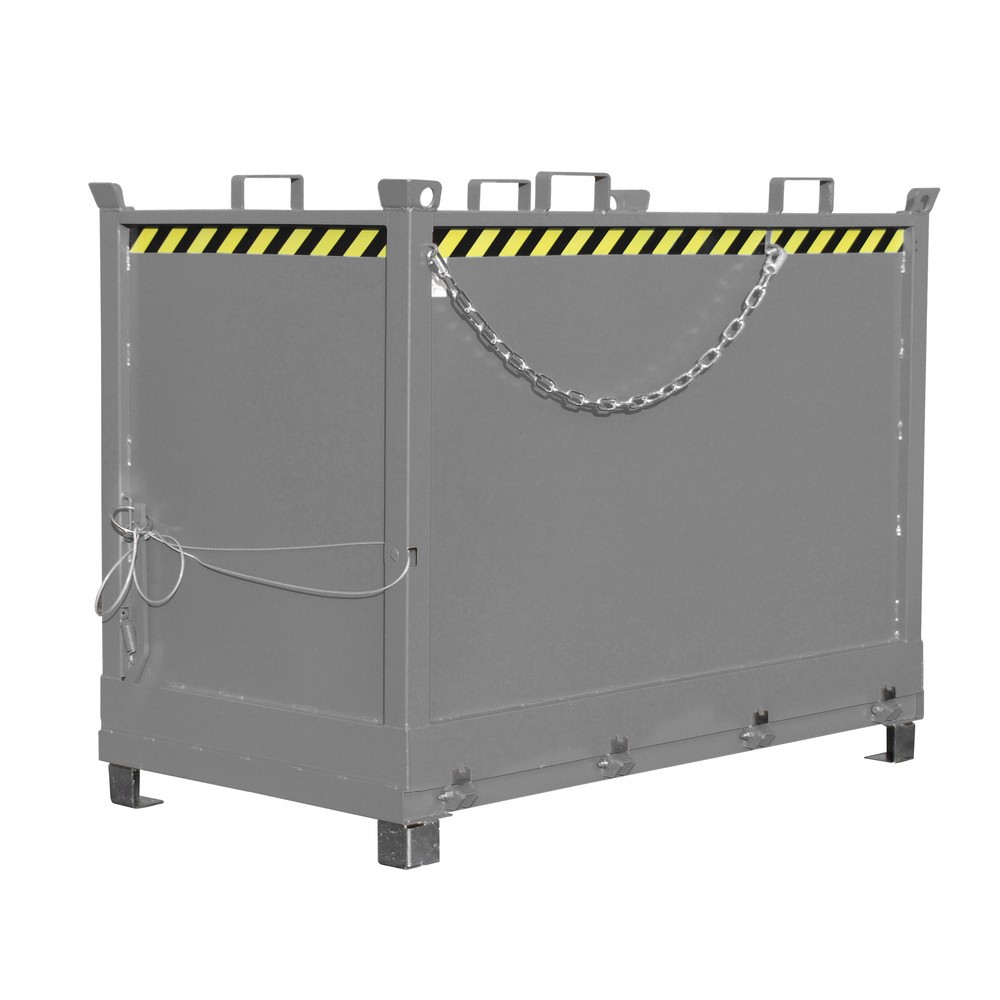 Número de imagen del producto 1: Bauer® Contenedor con trampilla, 3 contenedores apilables, pintado, volumen 2 m³, RAL 7005 gris ratón