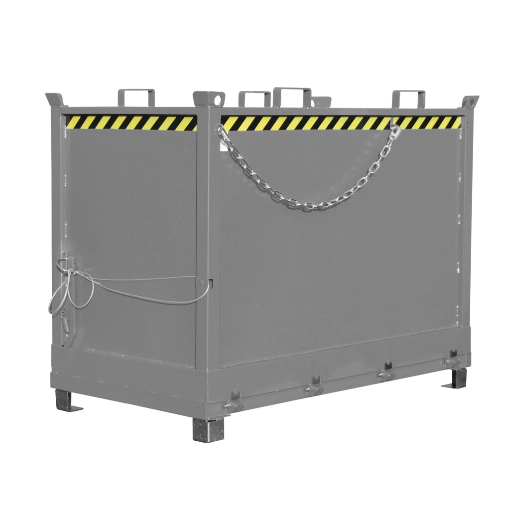 Número de imagen del producto 1: Bauer® Contenedor con trampilla, 3 contenedores apilables, pintado, volumen 2 m³, RAL 7005 gris ratón