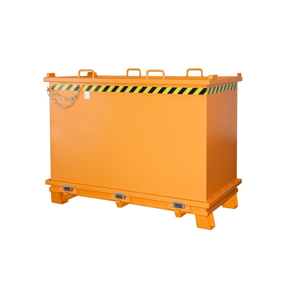 Número de imagen del producto 1: Bauer® Contenedor con trampilla, trampilla reforzada, pintado, volumen 2 m³, RAL 2000 amarillo naranja