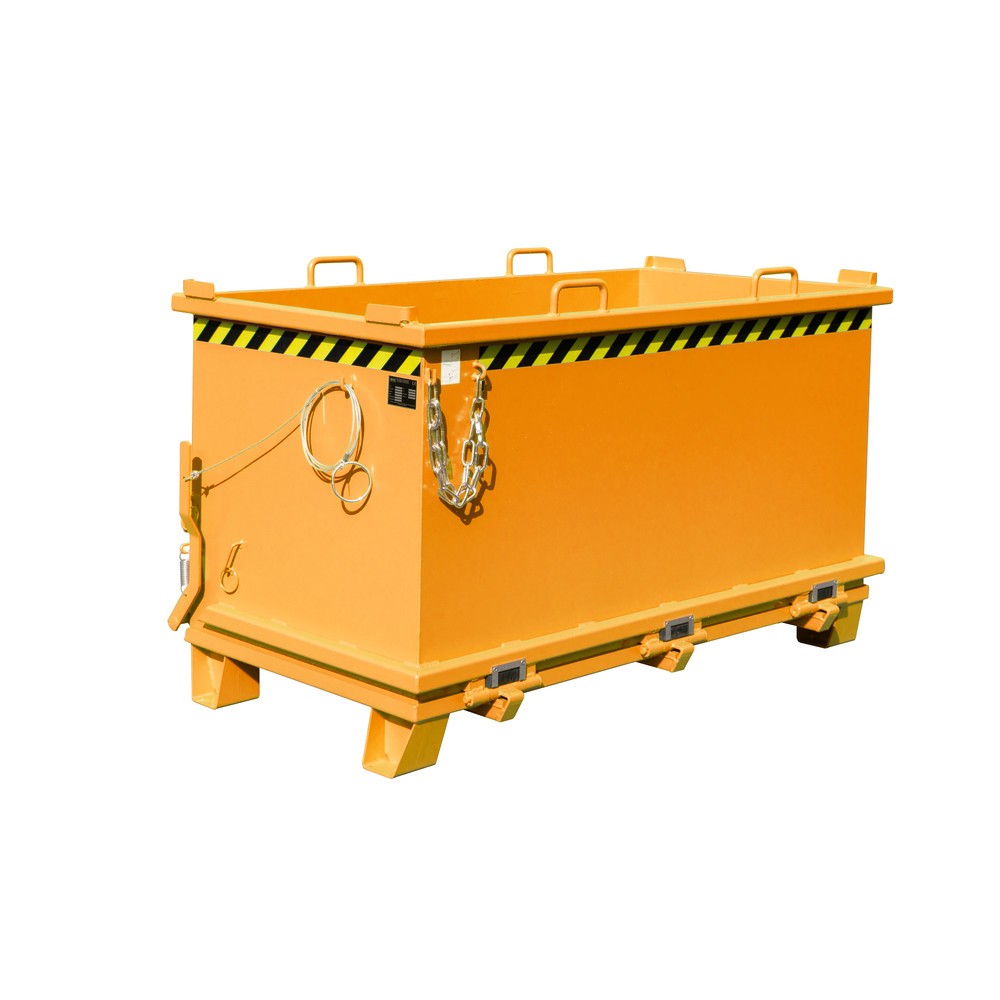 Imagen del producto: Bauer® Contenedor con trampilla, trampilla reforzada, pintado, volumen 1,5 m³, RAL 2000 amarillo naranja