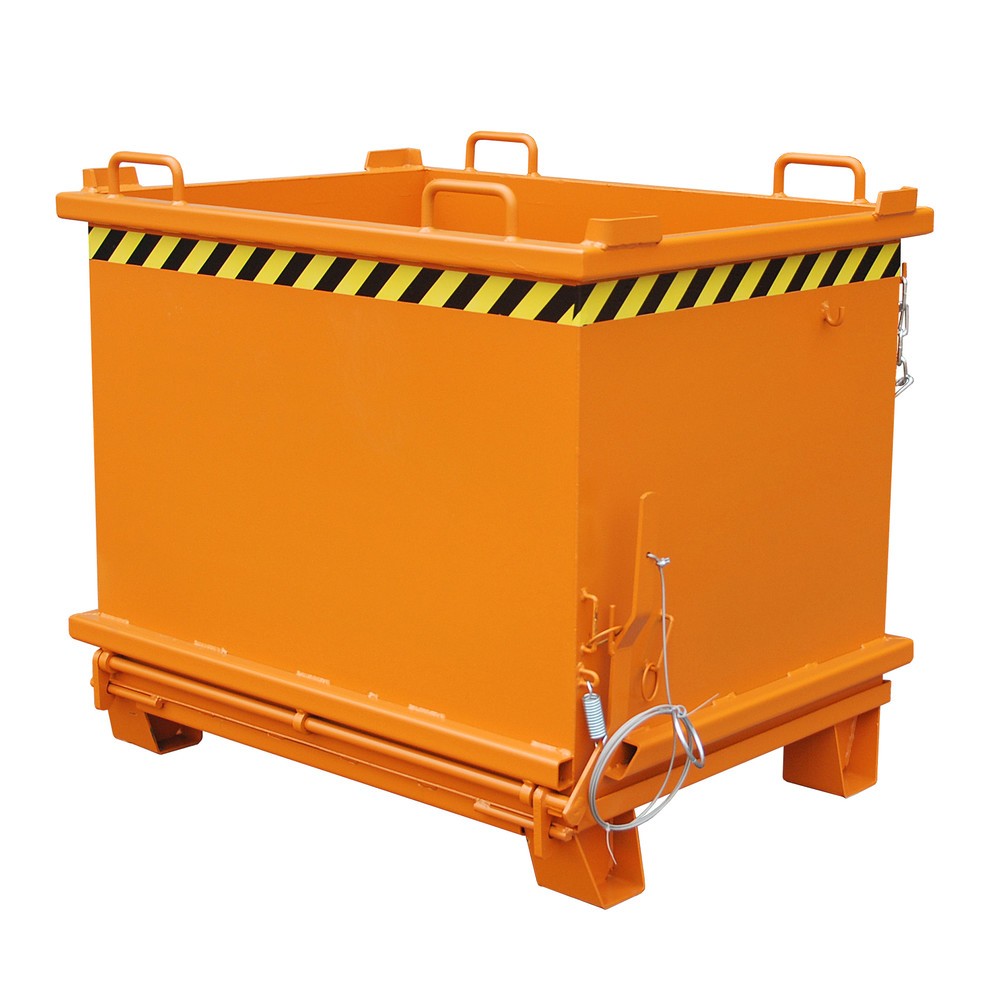 Imagen del producto: Bauer® Contenedor con trampilla, trampilla reforzada, pintado, volumen 1 m³, RAL 2000 amarillo naranja