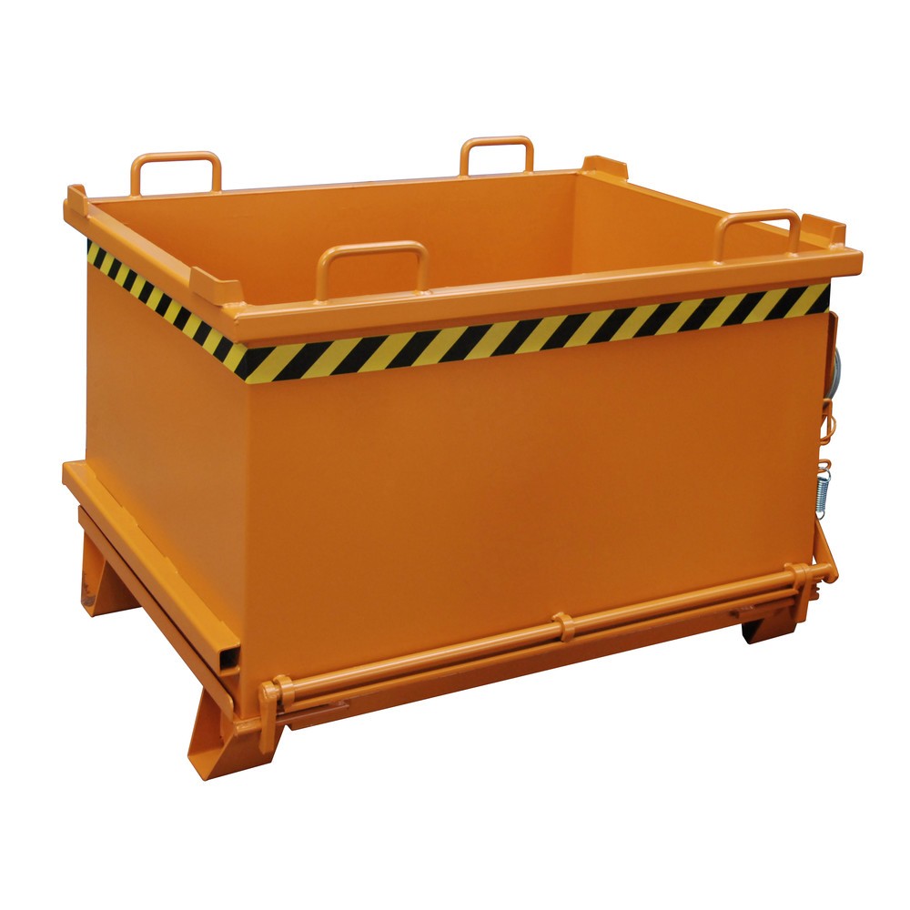 Imagen del producto: Bauer® Contenedor con trampilla, trampilla reforzada, pintado, volumen 0,75 m³, RAL 2000 amarillo naranja