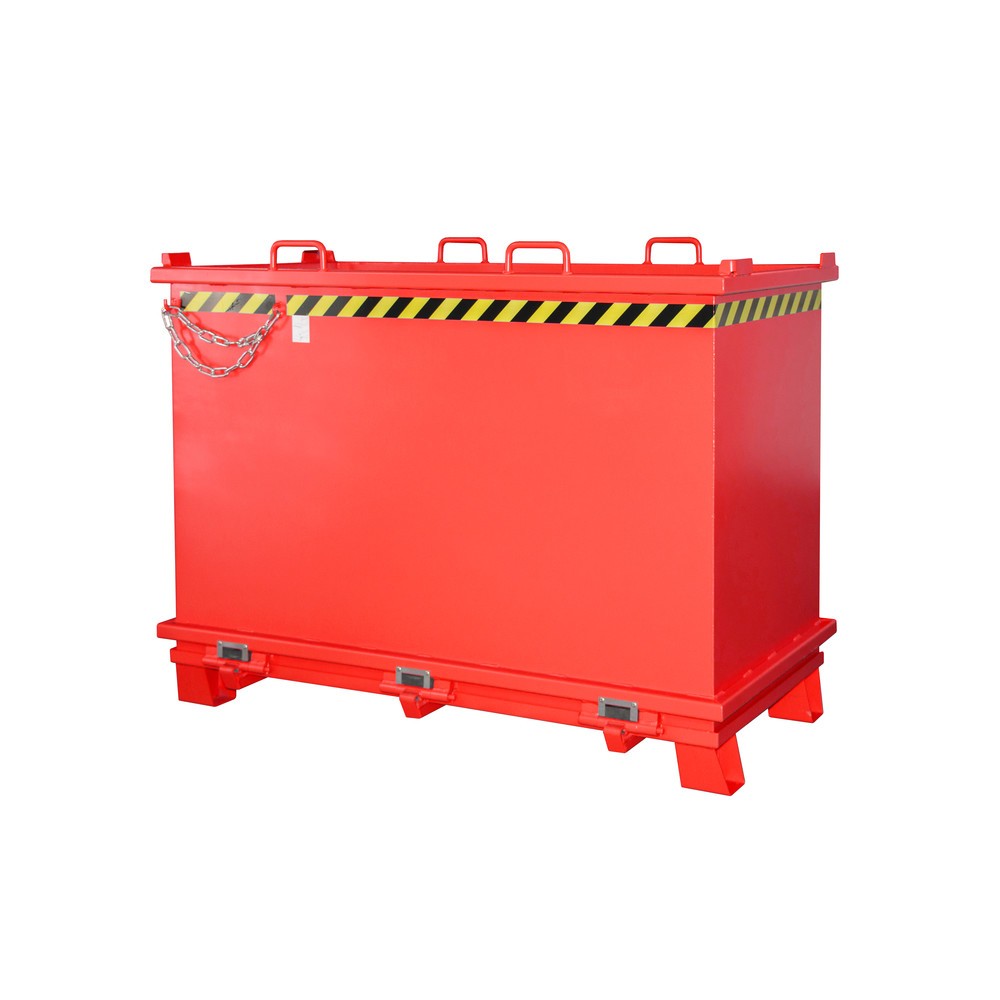 Número de imagen del producto 1: Bauer® Contenedor con trampilla, trampilla reforzada, pintado, volumen 2 m³, RAL 3000 rojo fuego