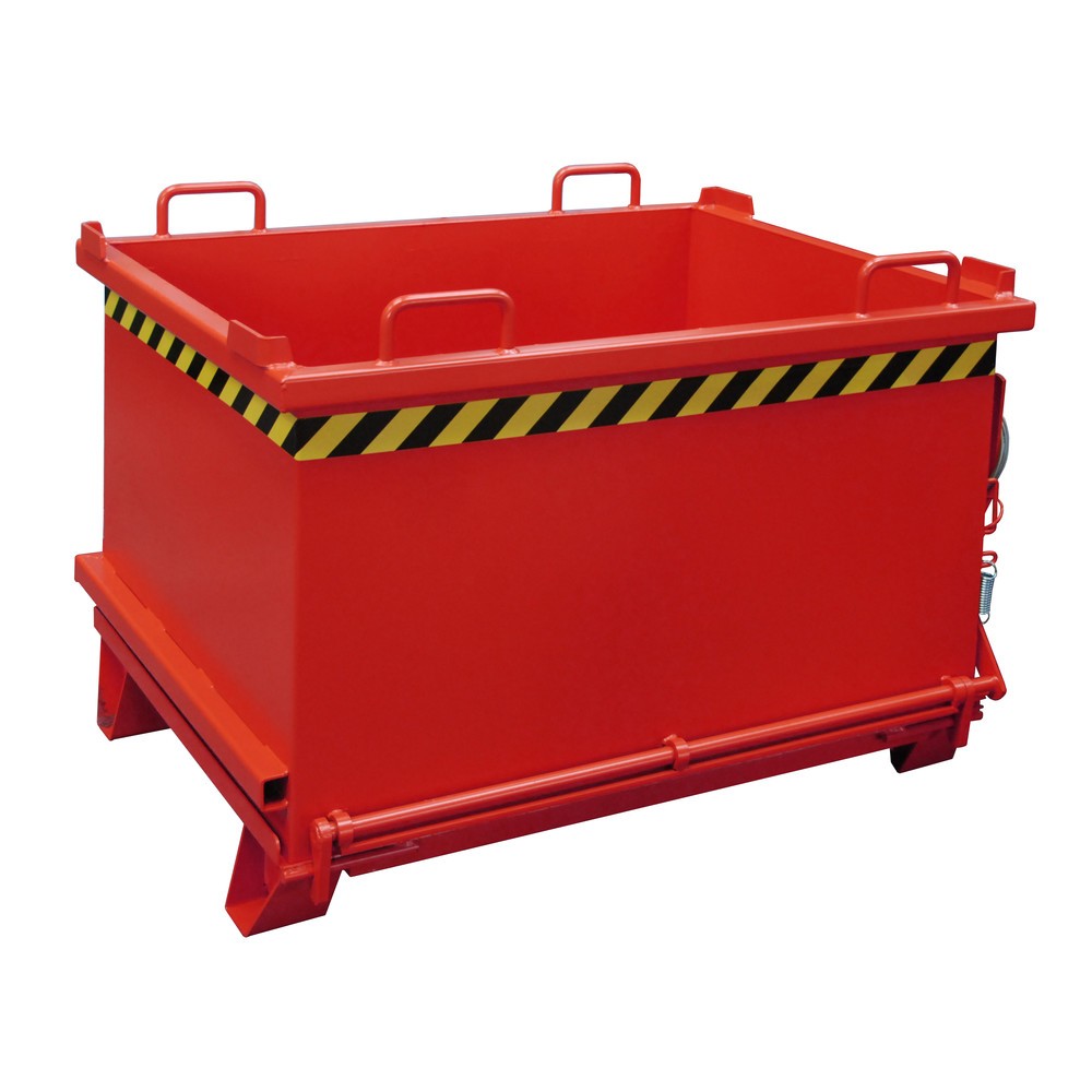 Imagen del producto: Bauer® Contenedor con trampilla, trampilla reforzada, pintado, volumen 0,75 m³, RAL 3000 rojo fuego