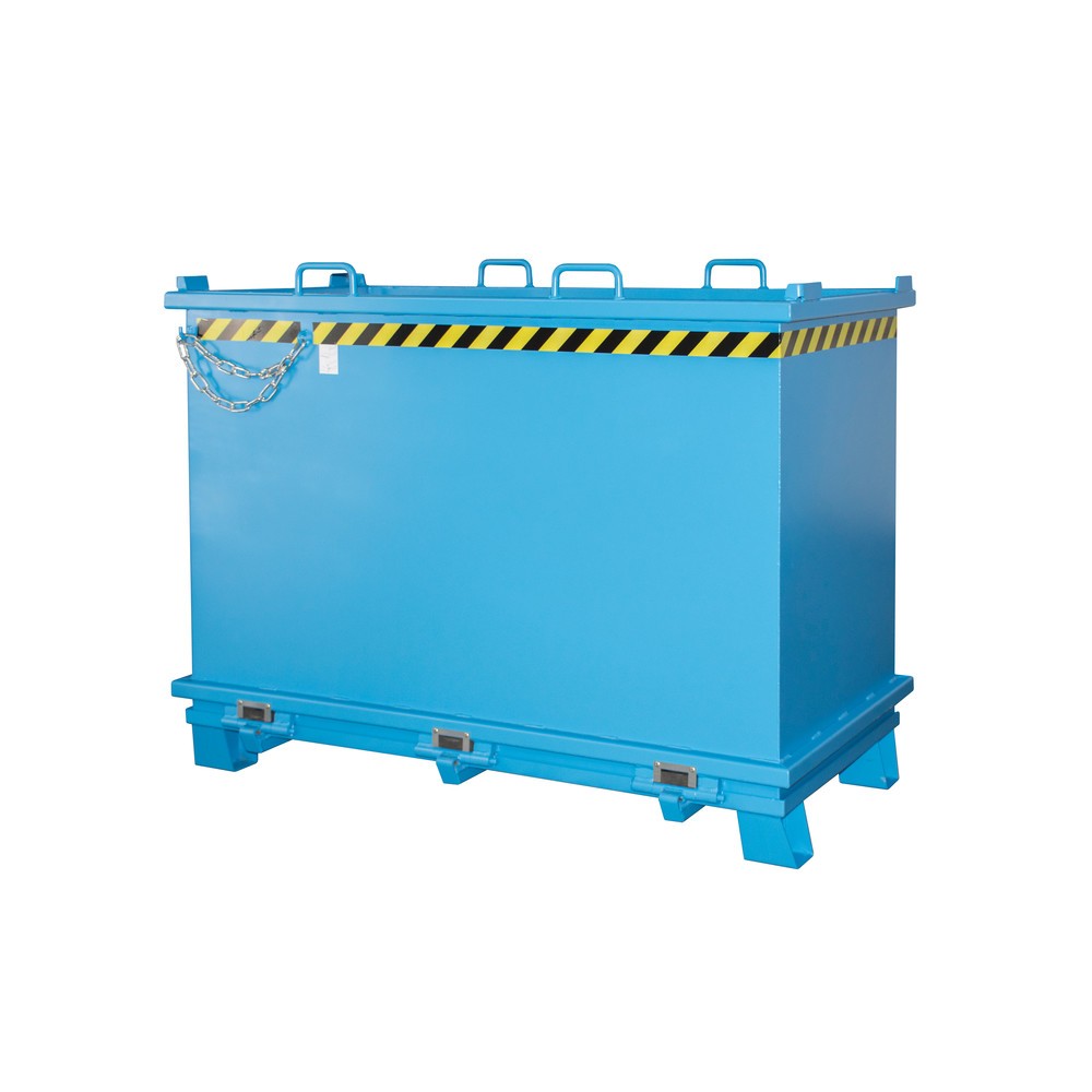 Número de imagen del producto 1: Bauer® Contenedor con trampilla, trampilla reforzada, pintado, volumen 2 m³, RAL 5012 azul luminoso