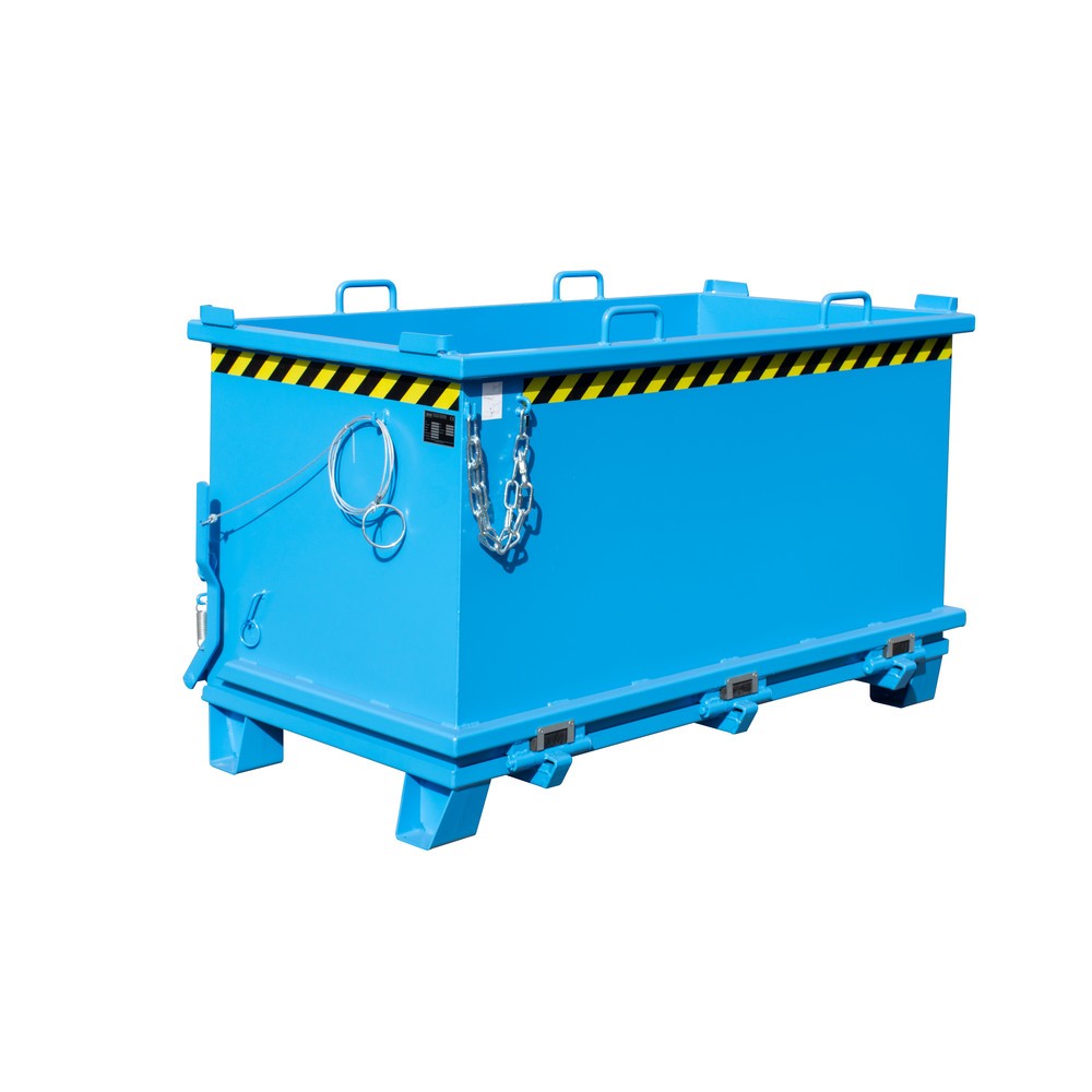 Número de imagen del producto 1: Bauer® Contenedor con trampilla, trampilla reforzada, pintado, volumen 1,5 m³, RAL 5012 azul luminoso