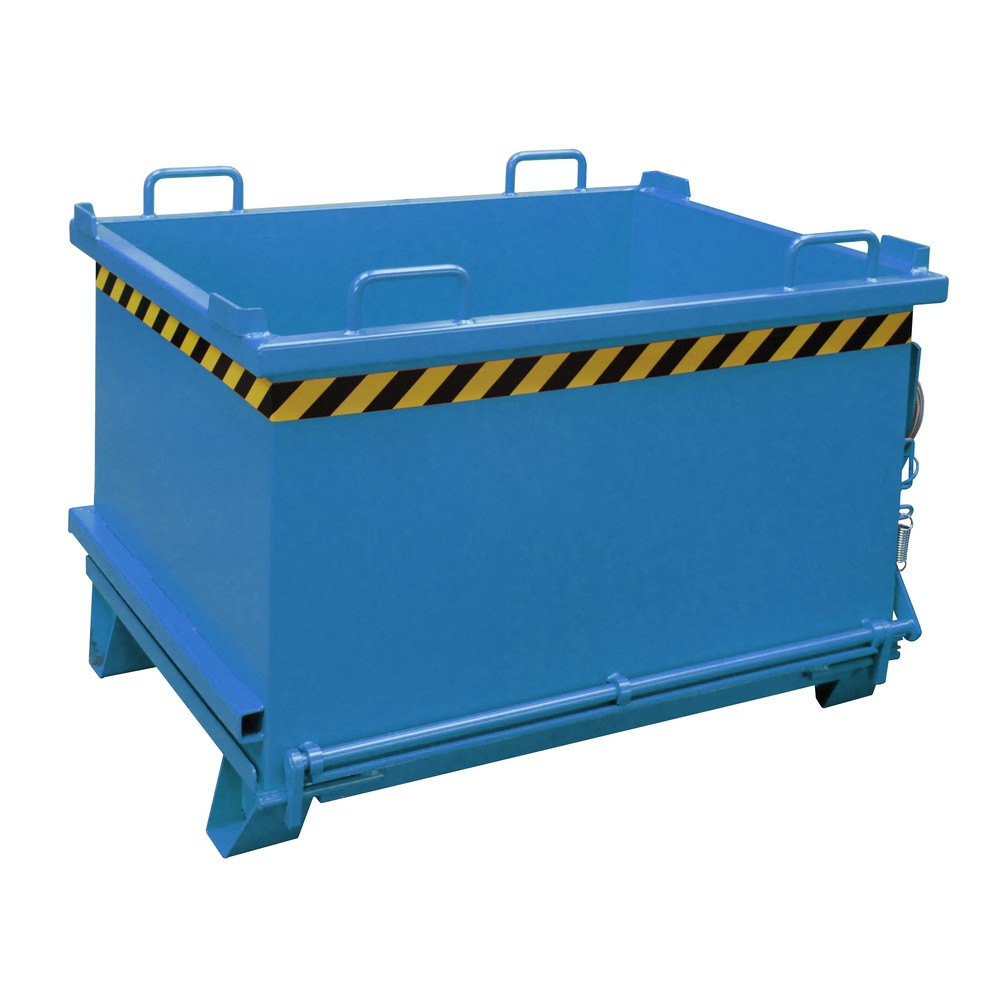 Imagen del producto: Bauer® Contenedor con trampilla, trampilla reforzada, pintado, volumen 0,75 m³, RAL 5012 azul luminoso