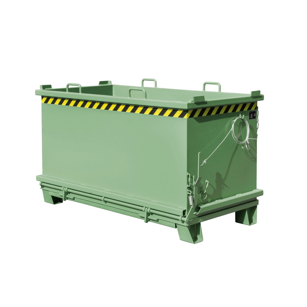 Número de imagen del producto 1: Bauer® Contenedor con trampilla, trampilla reforzada, pintado, volumen 1,5 m³, RAL 6011 verde reseda