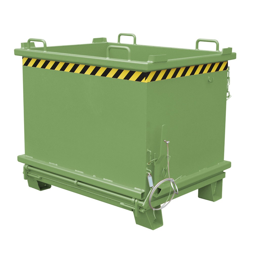 Imagen del producto: Bauer® Contenedor con trampilla, trampilla reforzada, pintado, volumen 1 m³, RAL 6011 verde reseda