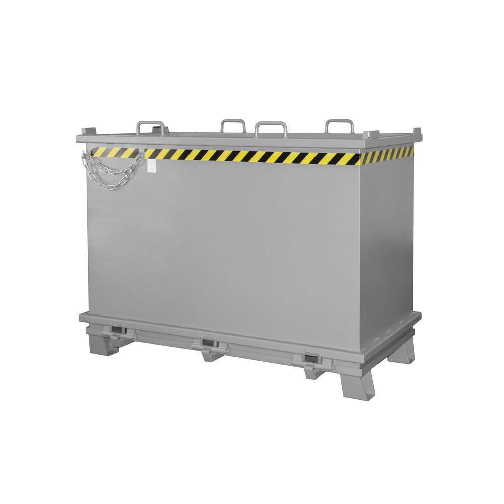 Número de imagen del producto 1: Bauer® Contenedor con trampilla, trampilla reforzada, pintado, volumen 2 m³, RAL 7005 gris ratón