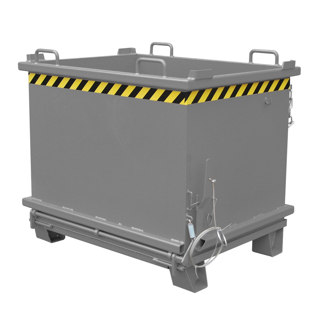 Bauer® Contenedor con trampilla, trampilla reforzada, pintado, volumen 1 m³, RAL 7005 gris ratón Imagen del producto: Bauer® Contenedor con trampilla, trampilla reforzada, pintado, volumen 1 m³, RAL 7005 gris ratón