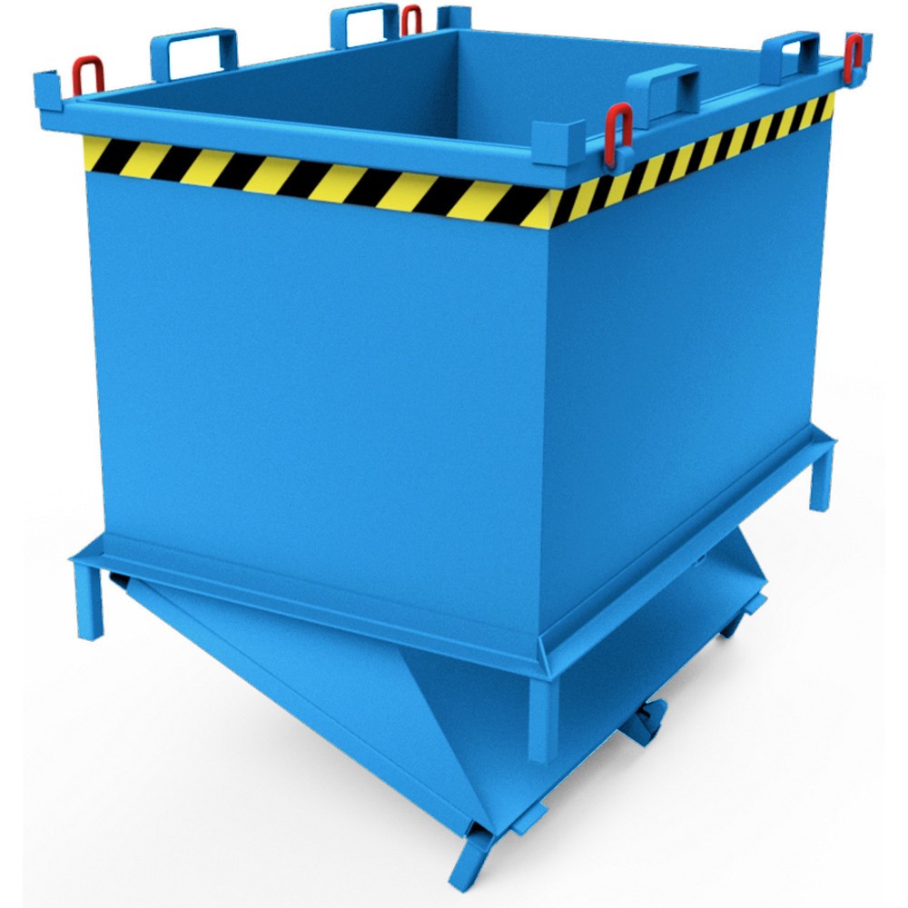 Número de imagen del producto 2: contenedor con trampilla, con activación automático, con patas, volumen 0,5 m³, azul luminoso