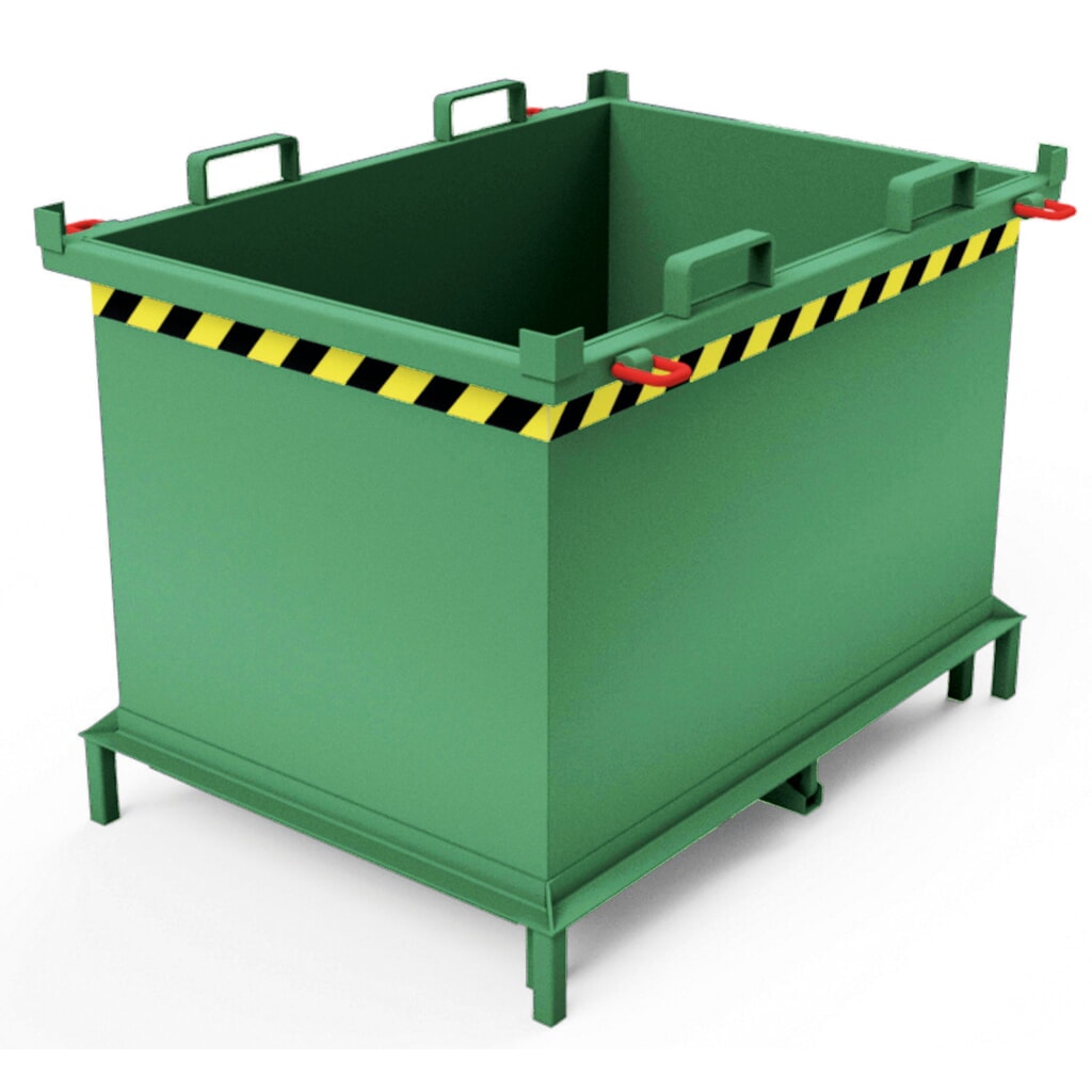 contenedor con trampilla, con activación automático, con patas, volumen 0,5 m³, verde reseda Número de imagen del producto 1: contenedor con trampilla, con activación automático, con patas, volumen 0,5 m³, verde reseda