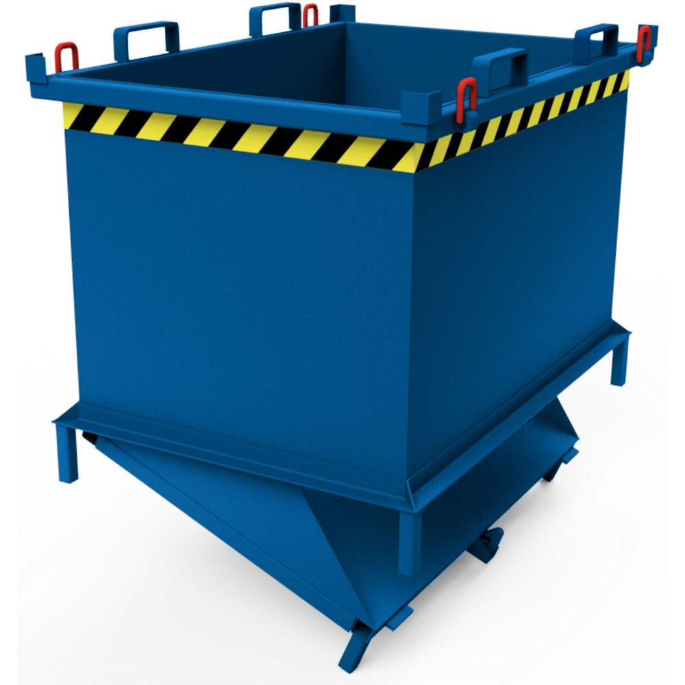 Número de imagen del producto 2: Contenedor con trampilla, con activación automática, con patas, volumen de 1 m³, azul genciana
