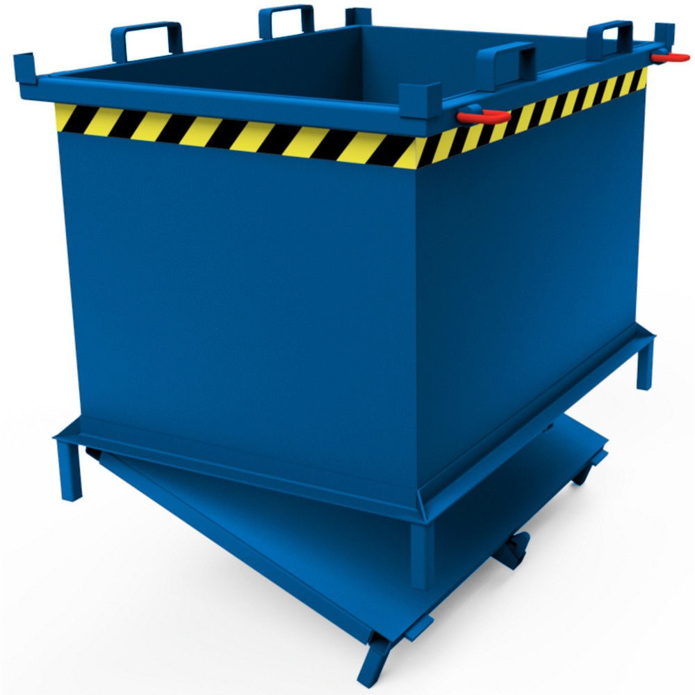 Número de imagen del producto 3: Contenedor con trampilla, con activación automática, con patas, volumen de 1 m³, azul genciana