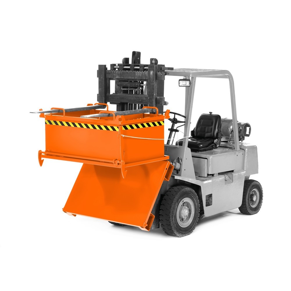 Número de imagen del producto 2: Contenedor con trampilla, modelo RBB, volumen 0,5 m³, RAL 2004 naranja