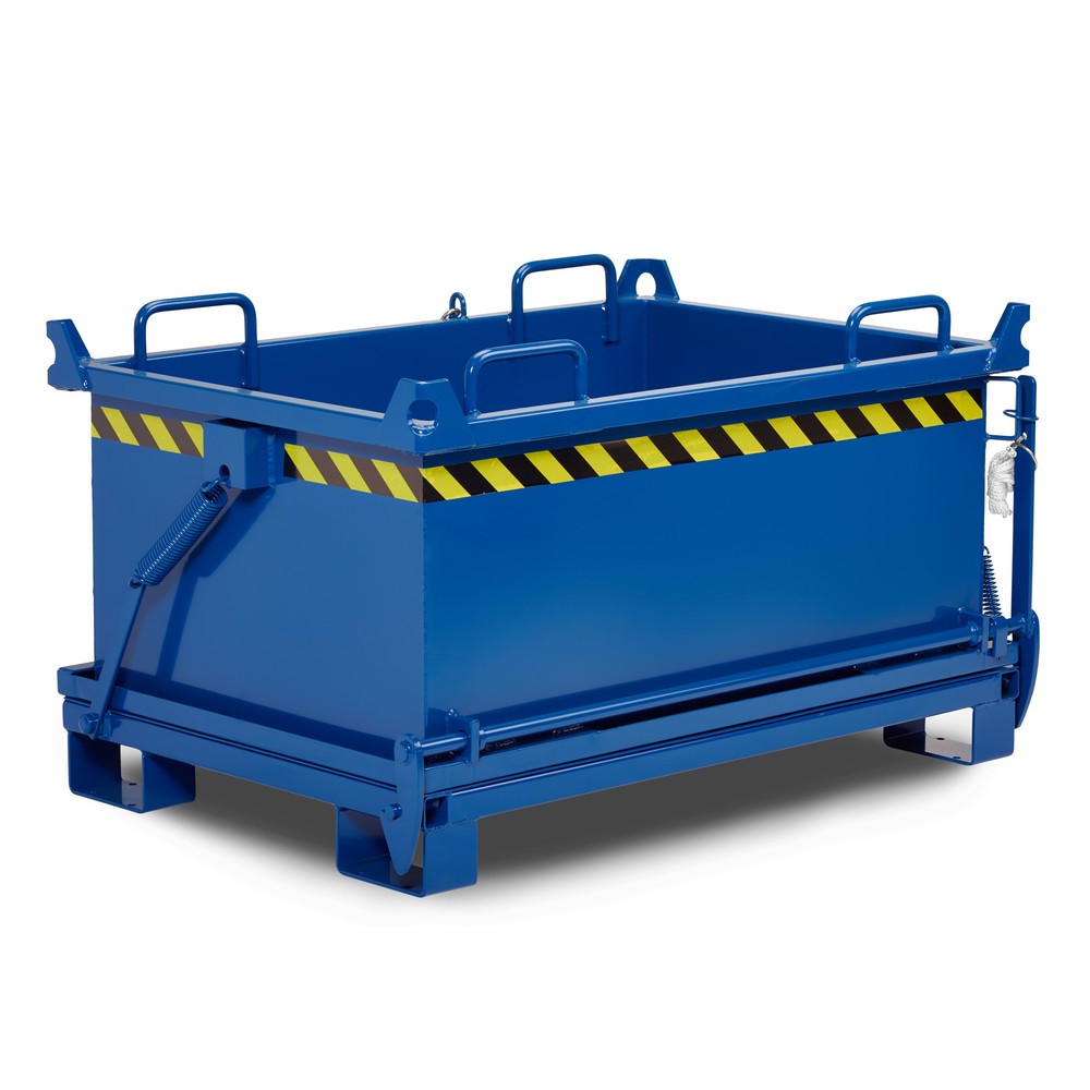 Número de imagen del producto 1: Contenedor con trampilla, modelo RBB, volumen 0,5 m³, RAL 5010 azul genciana