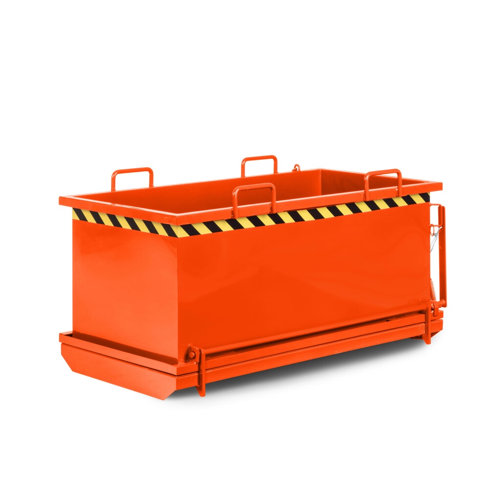 Número de imagen del producto 1: Contenedor con trampilla, modelo RKB, volumen 0,5 m³, RAL 2004 naranja