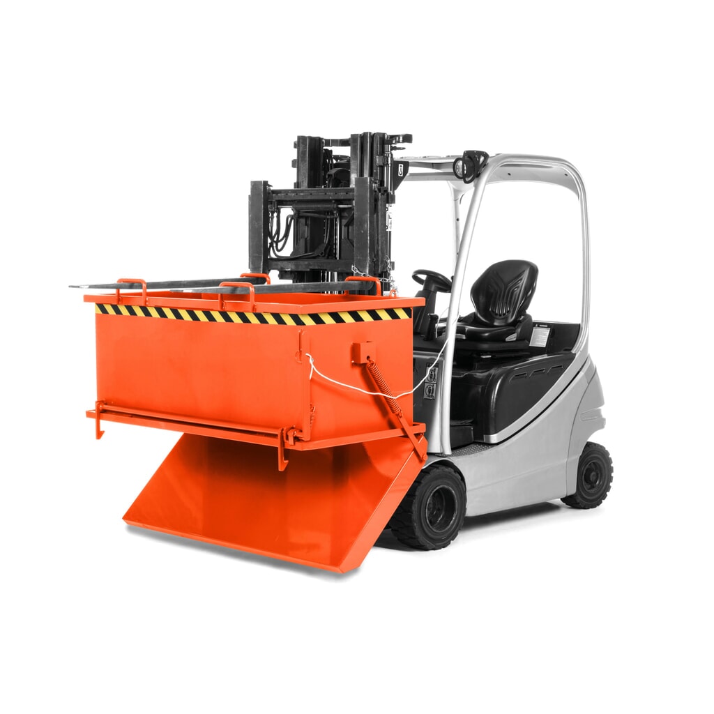 Contenedor con trampilla, modelo RKB, volumen 0,5 m³, RAL 2004 naranja Número de imagen del producto 2: Contenedor con trampilla, modelo RKB, volumen 0,5 m³, RAL 2004 naranja