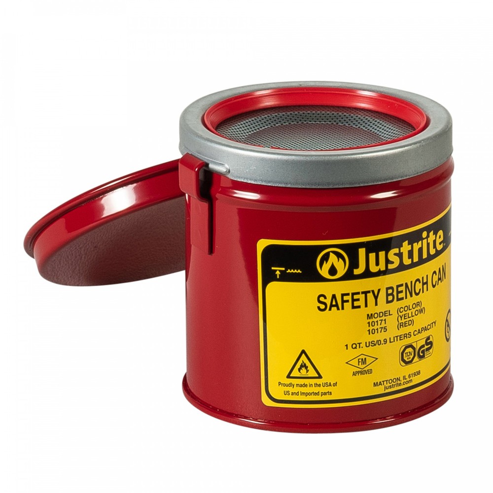 Número de imagen del producto 2: Justrite - Recipiente perforador con tapa abatible, color rojo, 1 litro