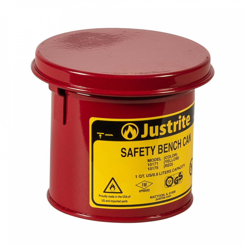 Imagen del producto: Justrite - Recipiente perforador con tapa abatible, color rojo, 1 litro
