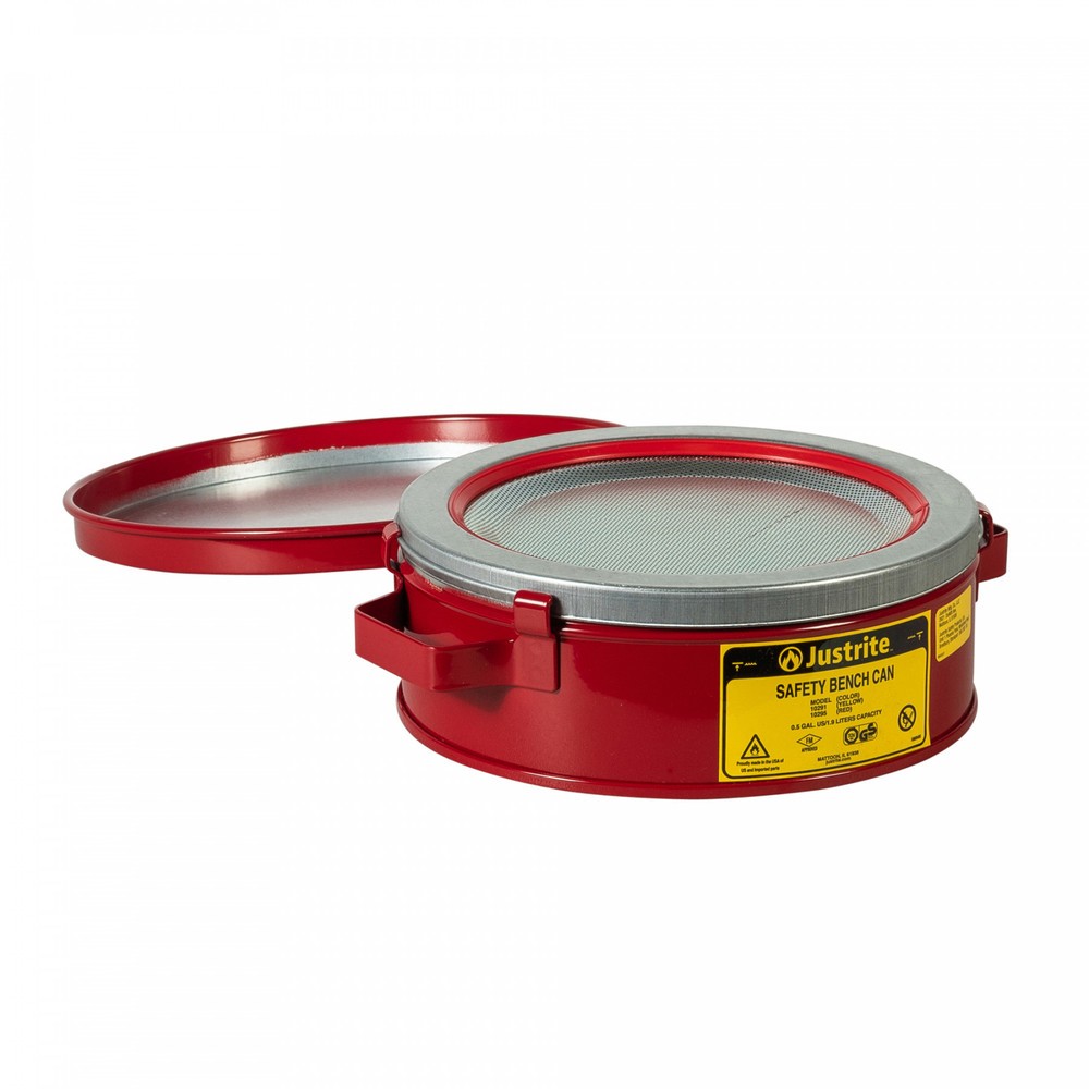Número de imagen del producto 2: Justrite - Recipiente para agua con tapa abatible (2 L), color rojo