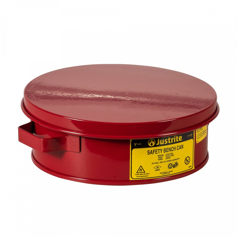 Número de imagen del producto 1: Justrite - Recipiente para agua con tapa abatible (2 L), color rojo