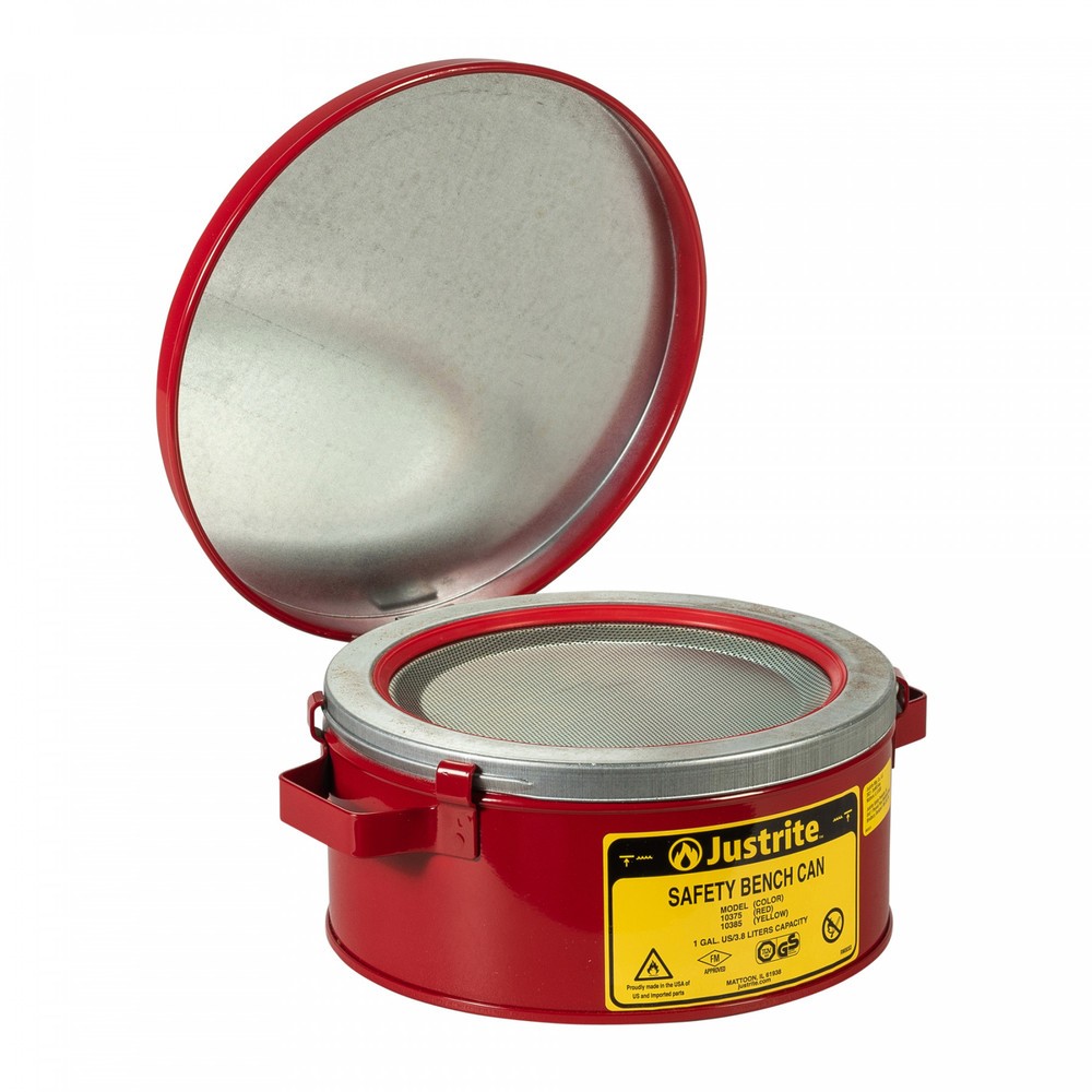 Número de imagen del producto 2: Justrite - Recipiente para agua con tapa abatible, color rojo, 4 litros
