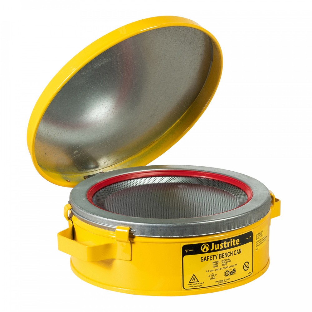 Número de imagen del producto 2: Justrite Dration - Recipiente con tapa abatible, color amarillo, 2 L