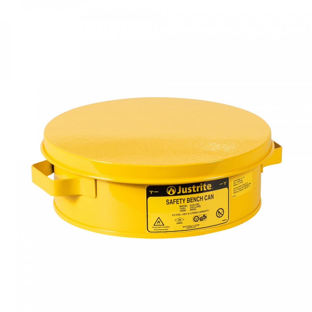 Número de imagen del producto 1: Justrite Dration - Recipiente con tapa abatible, color amarillo, 2 L